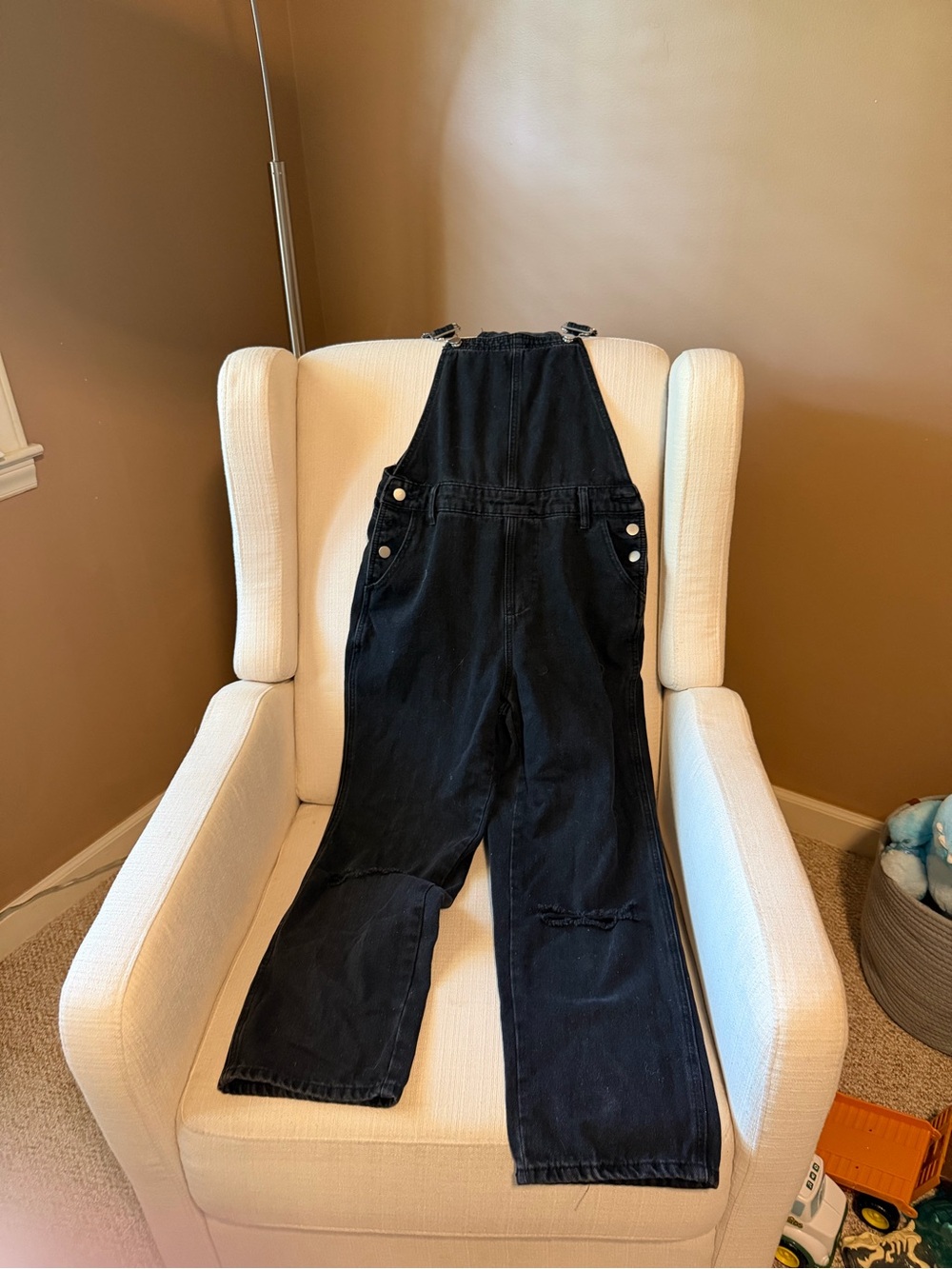 Pink Lilly Black Denim Overalls
